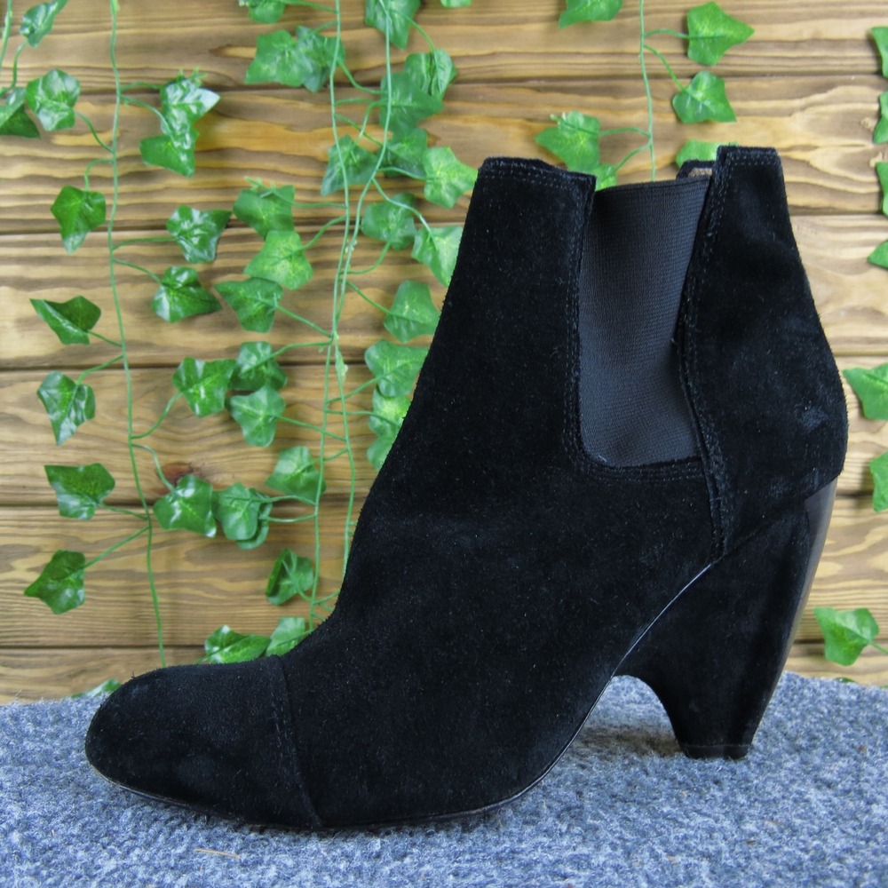 Modern Vintage India Women 38.5 Black Suede Pointed Toe Ankle Boots